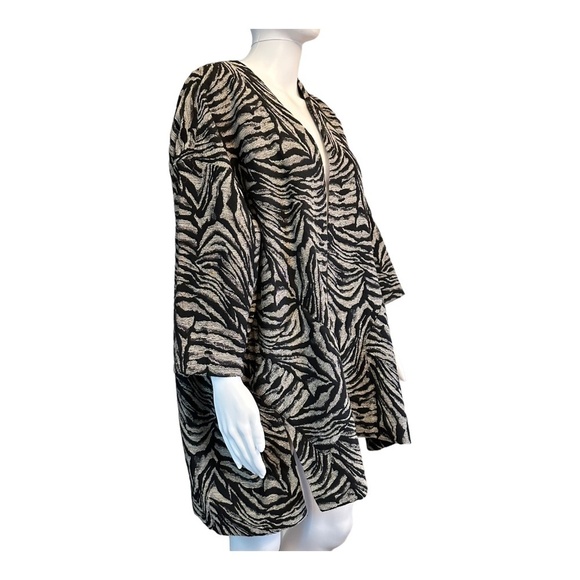 ZARA Basic Women's Size M Oversized Jacket/Coat Animal Print Open Front Pockets - Picture 13 of 16